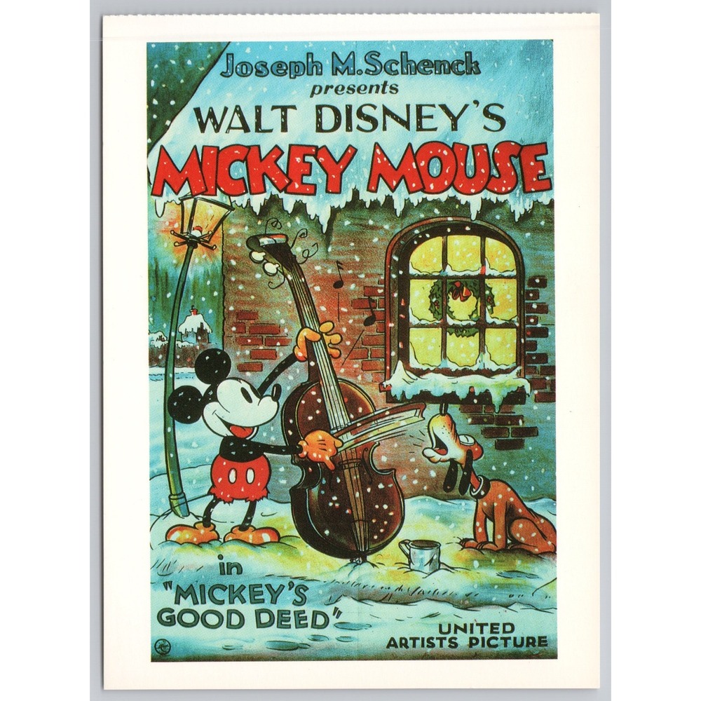 Vintage Walt Disney Mickey Mouse Postcard Mickey's Good Deed 1932 Art Print A7